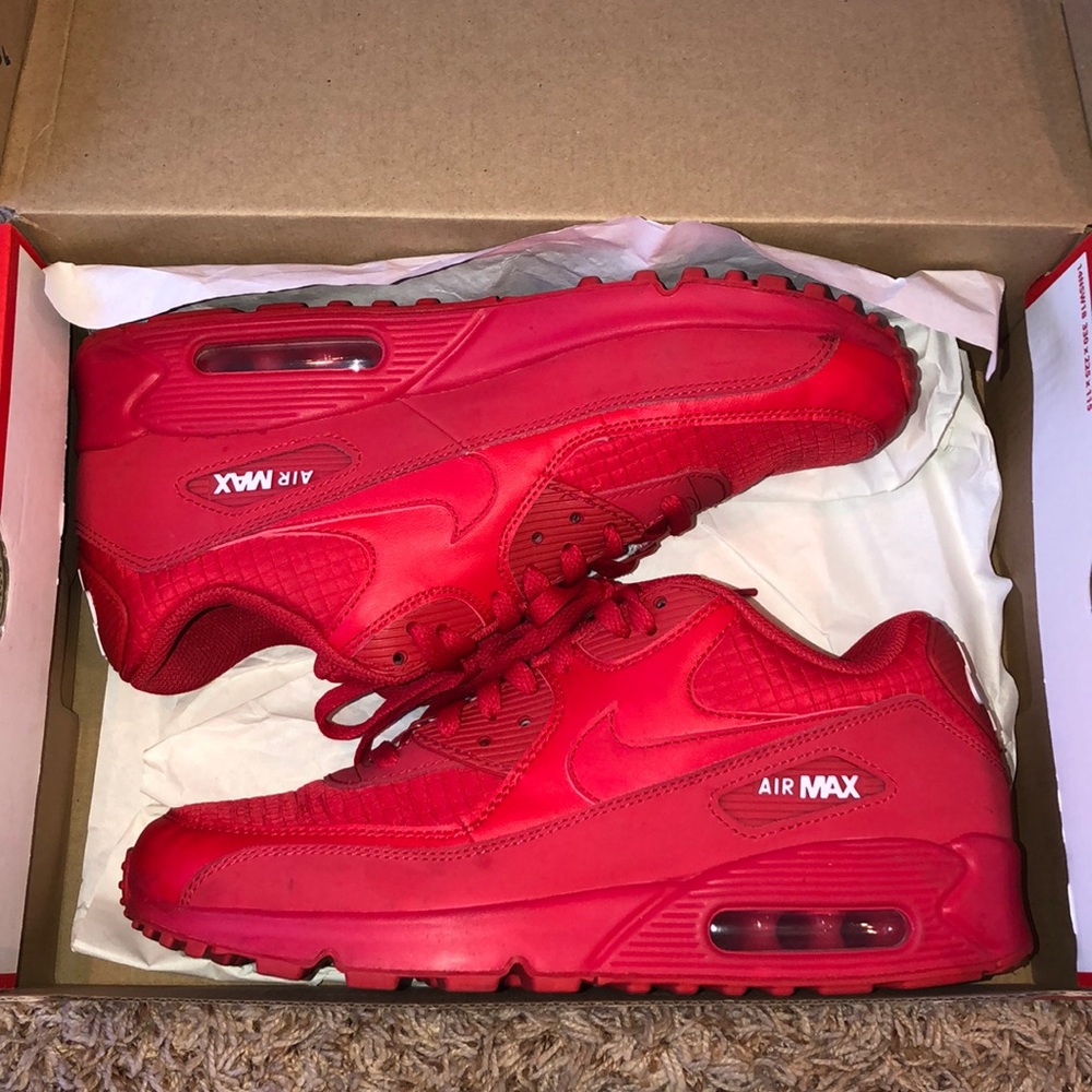 All red Nike air Max 90 Shoes